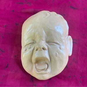 Vintage MCM Miller Chalkwear Macabre Crying Baby Ceramic Mask